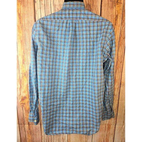 Ralph Lauren Mens Blue Shirt Medium Plaid Long Sleeve Button-Down - Picture 3 of 8